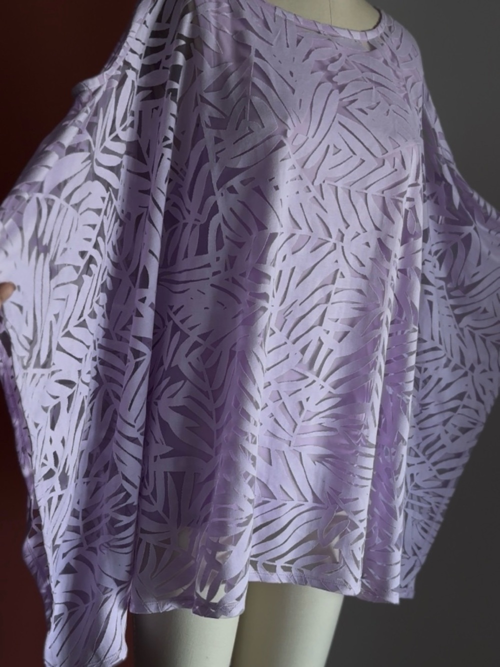 JM Collection Lavender Short Tunic Dress with Cutout Shoulders.